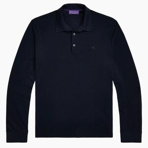 Ralph Lauren Purple Label Wool Pique Polo Navy Made in Italy L NWOT